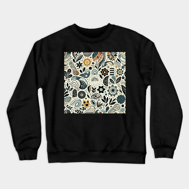 Folkloric Doodle V1 Crewneck Sweatshirt by GracePaigePlaza